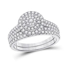 Radiant Love 10kt White Gold Round Diamond Bridal Wedding Ring Band Set 1 Cttw - Splendid Jewellery
