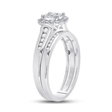 Load image into Gallery viewer, Radiant Love: 10kt White Gold Round Diamond Bridal Wedding Ring Band Set 1/2 Cttw - Alternate view 2 from Splendid Jewellery