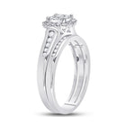 Radiant Love: 10kt White Gold Round Diamond Bridal Wedding Ring Band Set 1/2 Cttw - Alternate view 2 from Splendid Jewellery