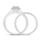 Radiant Love: 10kt White Gold Round Diamond Bridal Wedding Ring Band Set 1/2 Cttw - Alternate view 3 from Splendid Jewellery