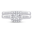 Radiant Love: 10kt White Gold Round Diamond Bridal Wedding Ring Band Set 1/2 Cttw - Alternate view 4 from Splendid Jewellery