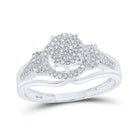 Radiant Love 10kt White Gold Round Diamond Cluster Bridal Wedding Engagement Ring - Splendid Jewellery