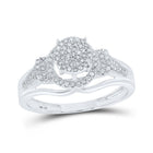 Radiant Love 10kt White Gold Round Diamond Cluster Bridal Wedding Engagement Ring - Splendid Jewellery