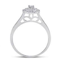 Load image into Gallery viewer, Radiant Love: 10kt White Gold Round Diamond Halo Bridal Wedding Ring Band Set - Splendid Jewellery
