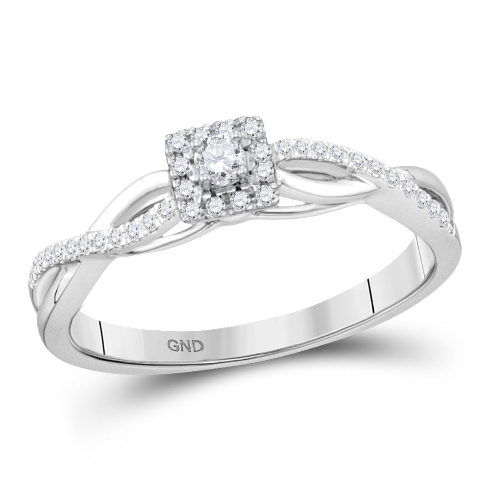 Radiant Love | 10kt White Gold Round Diamond Promise Ring - Splendid Jewellery