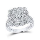 Radiant Love: 10kt White Gold Square Diamond Bridal Wedding Ring - Splendid Jewellery