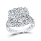 Radiant Love: 10kt White Gold Square Diamond Bridal Wedding Ring - Splendid Jewellery