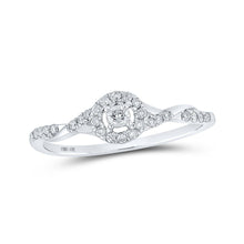 Load image into Gallery viewer, Radiant Love | 10kt White Gold Womens Round Diamond Halo Promise Ring 1/5 Cttw | Splendid Jewellery - Splendid Jewellery