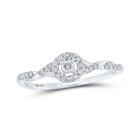 Radiant Love | 10kt White Gold Womens Round Diamond Halo Promise Ring 1/5 Cttw | Splendid Jewellery - Splendid Jewellery