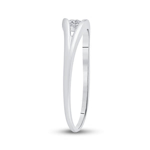 Radiant Love | 10kt White Gold Womens Round Diamond Solitaire Promise Ring 1/10 Cttw - Splendid Jewellery