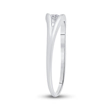 Load image into Gallery viewer, Radiant Love | 10kt White Gold Womens Round Diamond Solitaire Promise Ring 1/10 Cttw - Splendid Jewellery