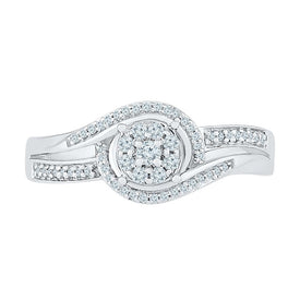 Radiant Love | 10kt White Gold Womens Round Diamond Solitaire Promise Ring 1/5 Cttw | Splendid Jewellery - Splendid Jewellery