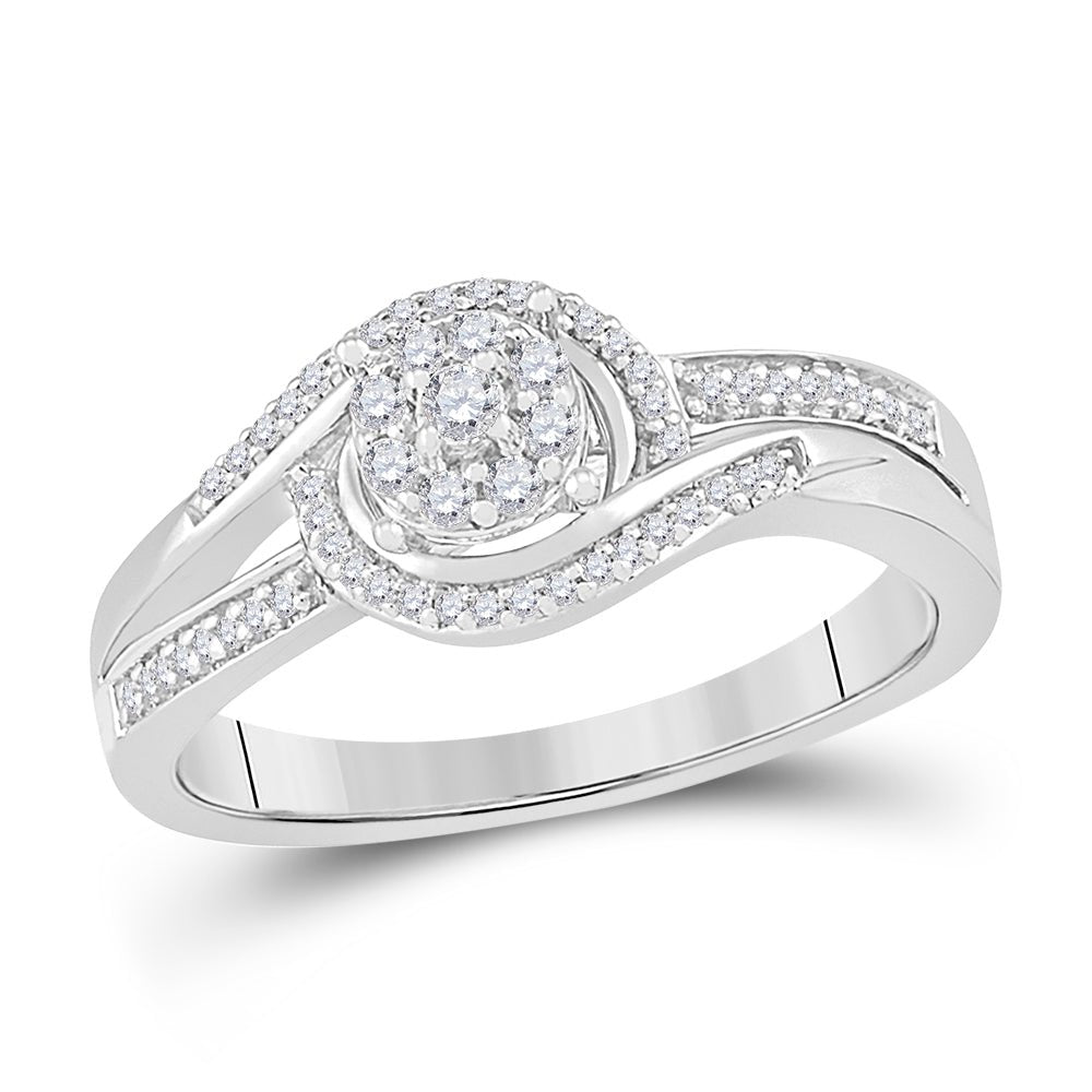 Radiant Love | 10kt White Gold Womens Round Diamond Solitaire Promise Ring 1/5 Cttw | Splendid Jewellery - Splendid Jewellery