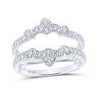Radiant Love: 10kt White Gold Womens Round Diamond Wrap Enhancer Wedding Band 1/3 Cttw - Splendid Jewellery