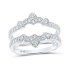 Radiant Love: 10kt White Gold Womens Round Diamond Wrap Enhancer Wedding Band 1/3 Cttw - Splendid Jewellery