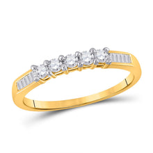 Load image into Gallery viewer, Radiant Love 10kt Yellow Gold 5-Stone Diamond Wedding Band - Top View