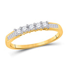 Radiant Love 10kt Yellow Gold 5-Stone Diamond Wedding Band - Top View