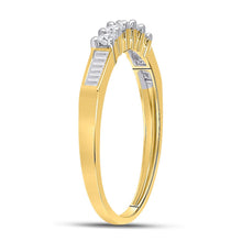 Load image into Gallery viewer, Radiant Love 10kt Yellow Gold 5-Stone Diamond Wedding Band - Second Side View