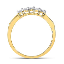 Load image into Gallery viewer, Radiant Love 10kt Yellow Gold 5-Stone Diamond Wedding Band - Side View