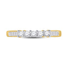 Radiant Love 10kt Yellow Gold 5-Stone Diamond Wedding Band - Front View