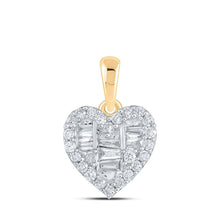 Load image into Gallery viewer, Radiant Love: 10kt Yellow Gold Baguette Diamond Heart Pendant - Splendid Jewellery