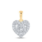 Radiant Love: 10kt Yellow Gold Baguette Diamond Heart Pendant - Splendid Jewellery