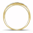 Radiant Love: 10kt Yellow Gold Diamond Bridal Wedding Ring Band Set Side View from Splendid Jewellery