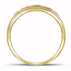 Radiant Love: 10kt Yellow Gold Diamond Bridal Wedding Ring Band Set Top View from Splendid Jewellery