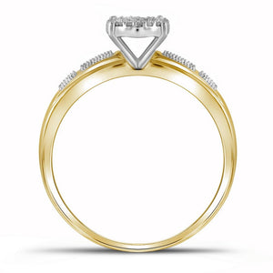 Radiant Love: 10kt Yellow Gold Diamond Bridal Wedding Ring Band Set - Splendid Jewellery