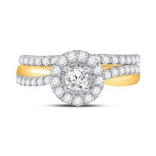 Load image into Gallery viewer, Radiant Love: 10kt Yellow Gold Diamond Bridal Wedding Ring Band Set - Splendid Jewellery