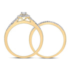 Radiant Love 10kt Yellow Gold Diamond Bridal Wedding Ring Band Set product Side View from Splendid Jewellery