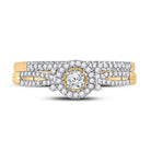 Radiant Love 10kt Yellow Gold Diamond Bridal Wedding Ring Band Set - Splendid Jewellery