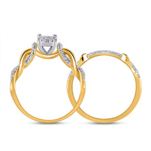 Load image into Gallery viewer, Radiant Love: 10kt Yellow Gold Diamond Bridal Wedding Ring Band Set - Splendid Jewellery