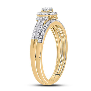 Radiant Love 10kt Yellow Gold Diamond Bridal Wedding Ring Band Set - Splendid Jewellery