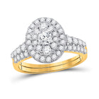 Radiant Love 10kt Yellow Gold Diamond Bridal Wedding Ring Set product  Top View from Splendid Jewellery