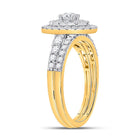 Radiant Love 10kt Yellow Gold Diamond Bridal Wedding Ring Set product Side View from Splendid Jewellery