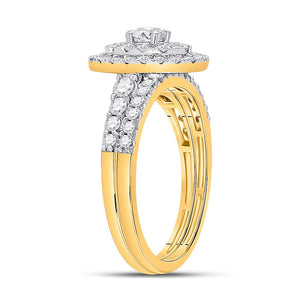 Radiant Love 10kt Yellow Gold Diamond Bridal Wedding Ring Set - Splendid Jewellery