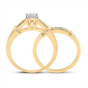 Radiant Love 10kt Yellow Gold Diamond Bridal Wedding Ring Set - Splendid Jewellery