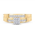 Radiant Love 10kt Yellow Gold Diamond Bridal Wedding Ring Set product Top View from Splendid Jewellery