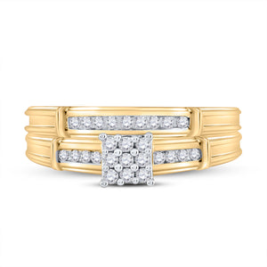 Radiant Love 10kt Yellow Gold Diamond Bridal Wedding Ring Set - Splendid Jewellery