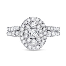 Load image into Gallery viewer, Radiant Love 10kt Yellow Gold Diamond Bridal Wedding Ring Set product Top View from Splendid Jewellery