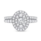 Radiant Love 10kt Yellow Gold Diamond Bridal Wedding Ring Set product Top View from Splendid Jewellery