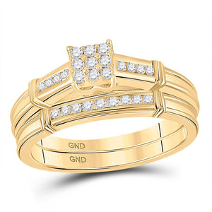 Radiant Love 10kt Yellow Gold Diamond Bridal Wedding Ring Set - Splendid Jewellery