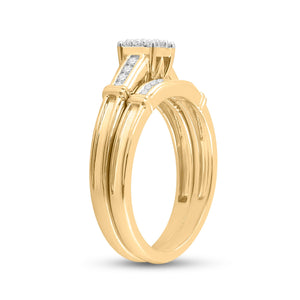 Radiant Love 10kt Yellow Gold Diamond Bridal Wedding Ring Set - Splendid Jewellery