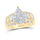 Radiant Love 10kt Yellow Gold Diamond Cluster Bridal Wedding Engagement Ring - Splendid Jewellery
