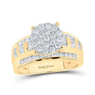 Radiant Love 10kt Yellow Gold Diamond Cluster Bridal Wedding Engagement Ring - Splendid Jewellery