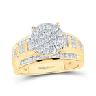 Radiant Love 10kt Yellow Gold Diamond Cluster Bridal Wedding Engagement Ring - Splendid Jewellery