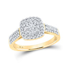 Radiant Love: 10kt Yellow Gold Diamond Cluster Bridal Wedding Ring - Splendid Jewellery