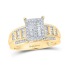 Radiant Love 10kt Yellow Gold Diamond Cluster Bridal Wedding Ring - Splendid Jewellery