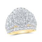 Radiant Love: 10kt Yellow Gold Diamond Cluster Bridal Wedding Ring - Splendid Jewellery